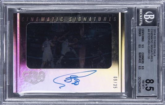 2014-15 Panini Gala Cinematic #4 Stephen Curry Signed Card (#09/35) – BGS NM-MT+ 8.5/BGS 10